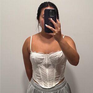 White lace corset top
